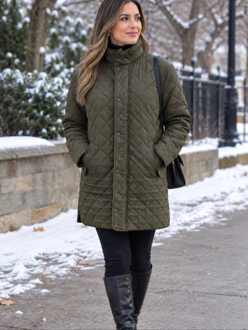 Barbour Quilted Womens Jacket in Olive Green 2XL Diamond